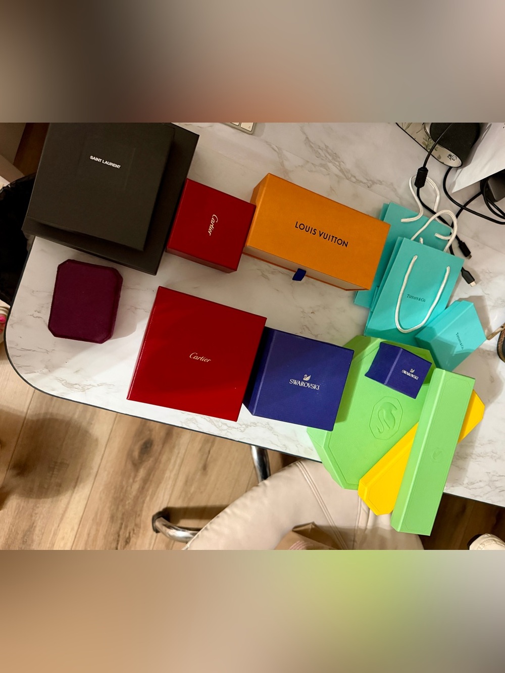 Bundle of Luxury Designer Boxes and Shopping Bags